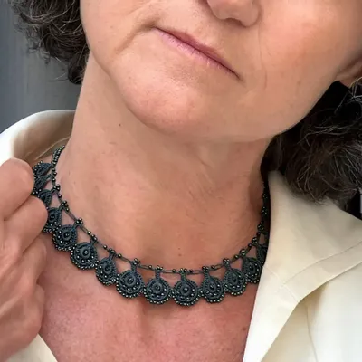 Jewelry - WIRE AND SEED BEADS CHOKER NECKLACE, EDA, OYA COLLECTION - KARAWAN AUTHENTIC