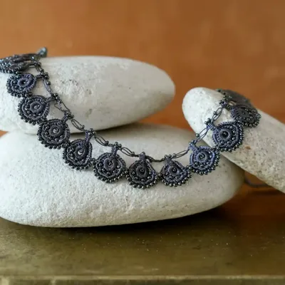 Jewelry - WIRE AND SEED BEADS CHOKER NECKLACE, EDA, OYA COLLECTION - KARAWAN AUTHENTIC