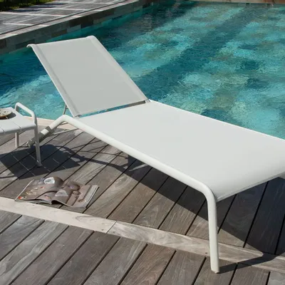Transats - Bain de soleil empilable aluminium et toile. - EZEÏS