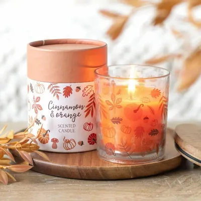Bougies - Bougie Feuilles d'automne Cannelle et Orange - SOMETHING DIFFERENT WHOLESALE
