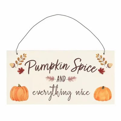 Panels - 20cm Pumpkin Spice Hanging Sign - SOMETHING DIFFERENT WHOLESALE