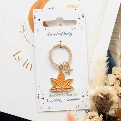 Decorative objects - Autumn Magic Leaf Keyring - SOMETHING DIFFERENT WHOLESALE