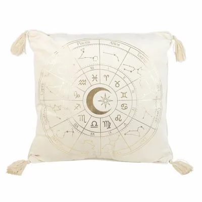 Coussins - Coussin carré blanc cassé pour roue astrologique de 35 cm - SOMETHING DIFFERENT WHOLESALE