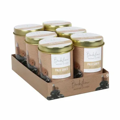Scents - 6 Tins of Elements Palo Santo Jumbo Backflow Cones - SOMETHING DIFFERENT WHOLESALE