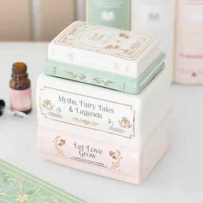 Scents - Book Stack Oil Burner and Wax Warmer - SOMETHING DIFFERENT WHOLESALE