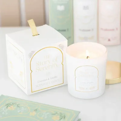 Candles - The Story of Serenity Coconut & Vanilla Candle - SOMETHING DIFFERENT WHOLESALE