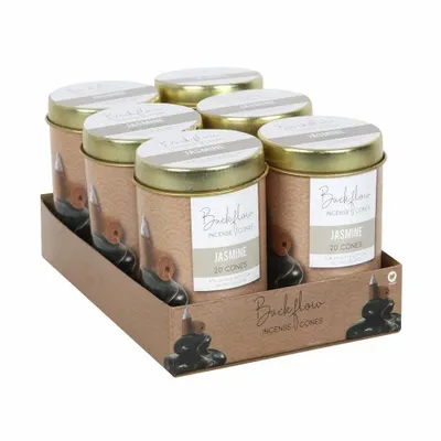 Scents - 6 Tins of Elements Jasmine Jumbo Backflow Cones - SOMETHING DIFFERENT WHOLESALE