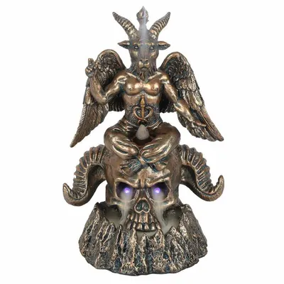 Senteurs - Brûleur d'encens à reflux LED Baphomet doré - SOMETHING DIFFERENT WHOLESALE
