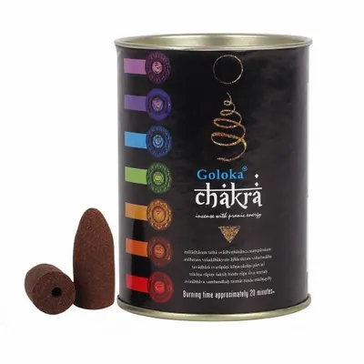 Scents - Goloka Chakra Backflow Incense Cones Display of 6 Tubes - SOMETHING DIFFERENT WHOLESALE