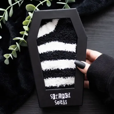 Decorative objects - Striped Socks in Coffin Gift Box - SOMETHING DIFFERENT WHOLESALE