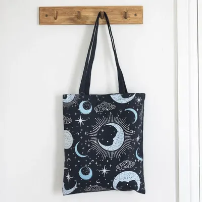 Sacs et cartables - Sac fourre-tout imprimé lune bleue - SOMETHING DIFFERENT WHOLESALE