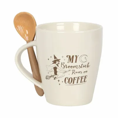 Mugs - My Broomstick Runs on Coffee Mug and Spoon Set - SOMETHING DIFFERENT WHOLESALE