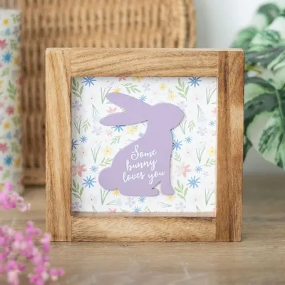 Panels - Some Bunny Loves You Wooden Frame Sign - SOMETHING DIFFERENT WHOLESALE
