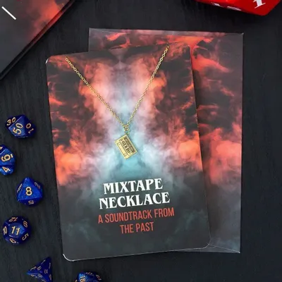 Jewelry - Mixtape Necklace on Greeting Card - SOMETHING DIFFERENT WHOLESALE