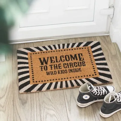 Rugs - Black Welcome to the Circus Doormat - SOMETHING DIFFERENT WHOLESALE