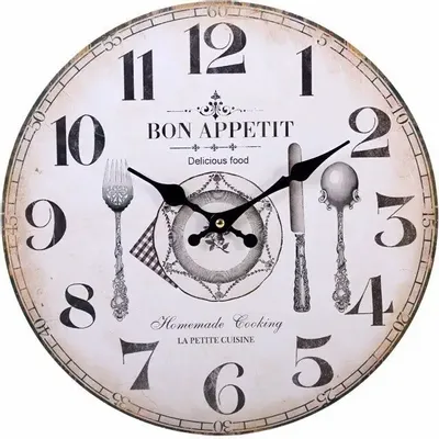 Watchmaking - Shabby Chic Bon Appetit Wall Clock - SOMETHING DIFFERENT WHOLESALE
