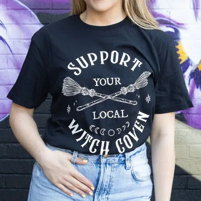 Homewear - Support Your Local Witch Coven Unisex T-shirt Size XL - SOMETHING DIFFERENT WHOLESALE