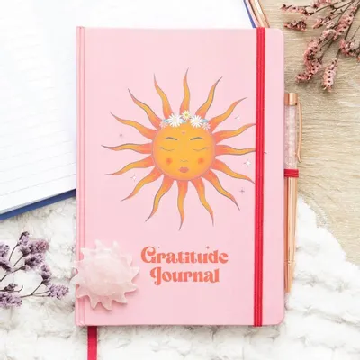 Stationery - The Sun Gratitude Journal with Rose Quartz Pen - SOMETHING DIFFERENT WHOLESALE