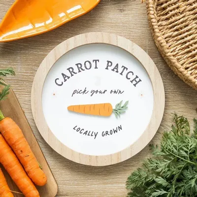 Panels - Carrot Patch Round 3D Wall Plaque - SOMETHING DIFFERENT WHOLESALE