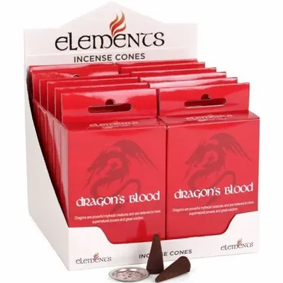 Scents - Set of 12 Packets of Elements Dragon's Blood Incense Cones - SOMETHING DIFFERENT WHOLESALE