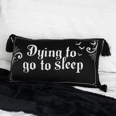 Cushions - Dying to Go to Sleep Satin Cushion - SOMETHING DIFFERENT WHOLESALE