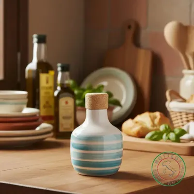 Boîtes de conservation - Bouteille d'huile en céramique personnalisée - BOTTEGA DEGLI ARTISTI