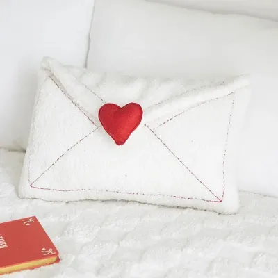 Cushions - Love Letter Boucle Valentine's Day Cushion - SOMETHING DIFFERENT WHOLESALE