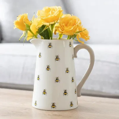 Vases - Bee Ceramic Flower Jug - SOMETHING DIFFERENT WHOLESALE