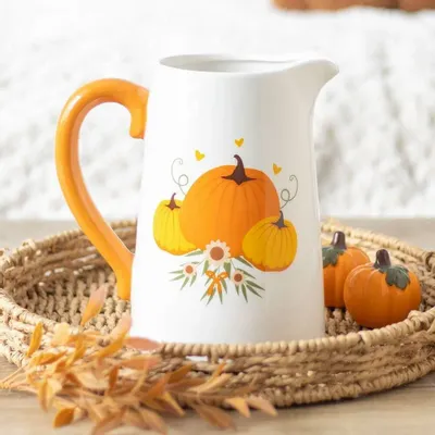 Vases - Autumn Pumpkin Ceramic Flower Jug - SOMETHING DIFFERENT WHOLESALE