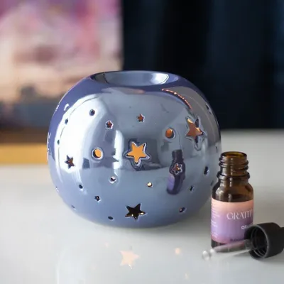 Scents - Purple Iridescent Star Oil Burner and Wax Warmer - SOMETHING DIFFERENT WHOLESALE