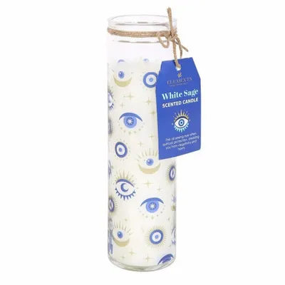 Candles - All Seeing Eye White Sage Tube Candle - SOMETHING DIFFERENT WHOLESALE