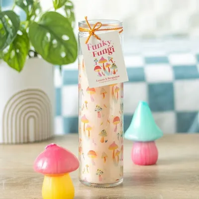 Candles - Funky Fungi Mushroom Print Tube Candle - SOMETHING DIFFERENT WHOLESALE