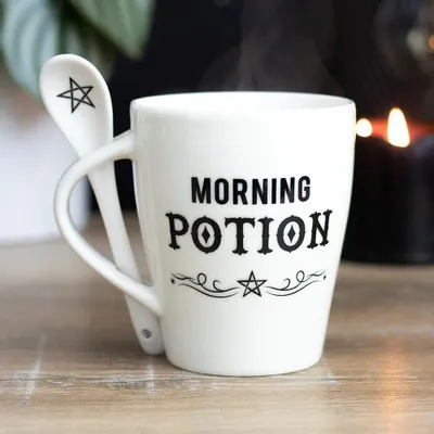 Mugs - Morning Potion Mug and Spoon Set - SOMETHING DIFFERENT WHOLESALE
