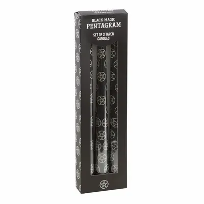Bougies - Ensemble de 3 bougies coniques pentagramme de magie noire - SOMETHING DIFFERENT WHOLESALE