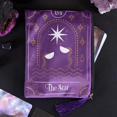 Clutches - The Star Tarot Card Zippered Bag - SOMETHING DIFFERENT WHOLESALE