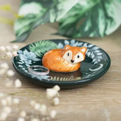 Jewelry - Green Fox Trinket Dish - SOMETHING DIFFERENT WHOLESALE