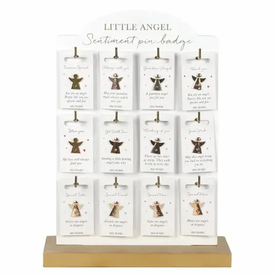 Jewelry - Angel Sentiment Badge Display of 60 pieces - SOMETHING DIFFERENT WHOLESALE