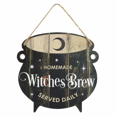 Panels - Witches Brew Cauldron MDF Hanging Sign - SOMETHING DIFFERENT WHOLESALE
