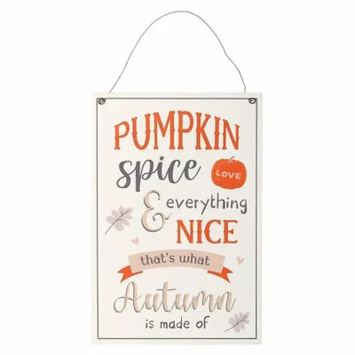 Panels - 30cm Pumpkin Spice Hanging Sign - SOMETHING DIFFERENT WHOLESALE