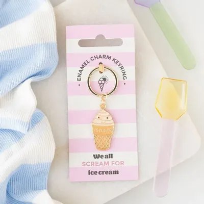 Decorative objects - Ice Cream Cone Keyring - SOMETHING DIFFERENT WHOLESALE