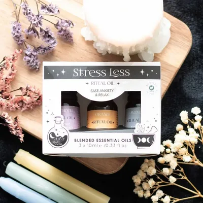 Home fragrances - Set of 3 Stress Less Ritual Blended Essential Oils - SOMETHING DIFFERENT WHOLESALE