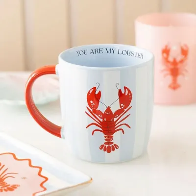 Mugs - You Are My Lobster Striped Mug - SOMETHING DIFFERENT WHOLESALE