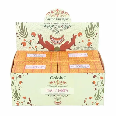 Scents - Goloka Nagchampa Resin Incense Smudge Cups - SOMETHING DIFFERENT WHOLESALE