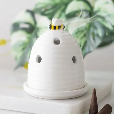 Scents - White Beehive Incense Cone Holder - SOMETHING DIFFERENT WHOLESALE
