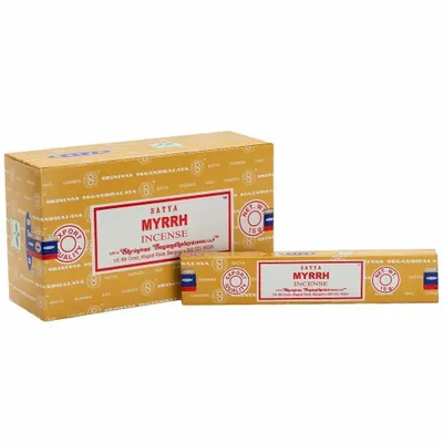 Home fragrances - Set of 12 Myrrh Incense Sticks by Satya (12/50) - SOMETHING DIFFERENT WHOLESALE