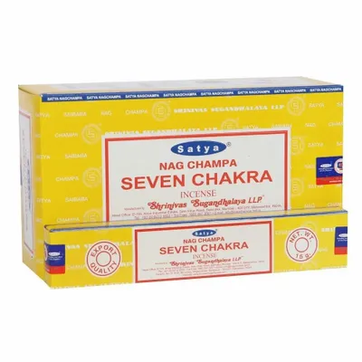 Home fragrances - Set of 12 Seven Chakra Incense Sticks by Satya (12/50) - SOMETHING DIFFERENT WHOLESALE