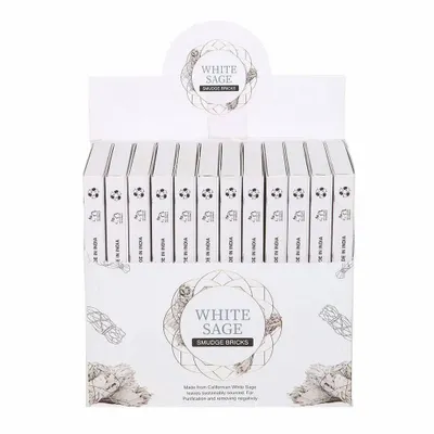 Scents - Green Tree White Sage Smudge Bricks with Holder - SOMETHING DIFFERENT WHOLESALE