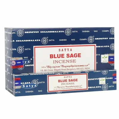 Home fragrances - Set of 12 Packets of Blue Sage Incense Sticks by Satya - SOMETHING DIFFERENT WHOLESALE