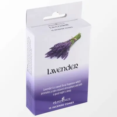 Scents - Set of 12 Packets of Elements Lavender Incense Cones - SOMETHING DIFFERENT WHOLESALE