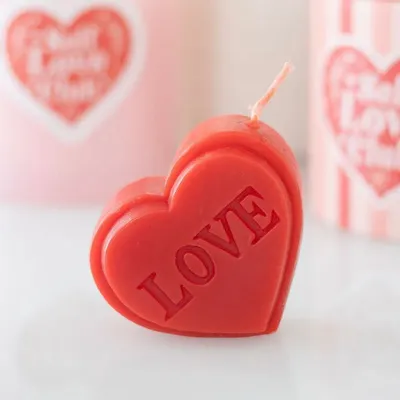 Candles - Red Love Heart Shaped Valentine's Day Candle - SOMETHING DIFFERENT WHOLESALE